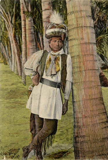 Carte postale représentant Billy Bow Legs, un Indien Séminole