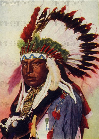 Postcard representing Indian "Big-Man"