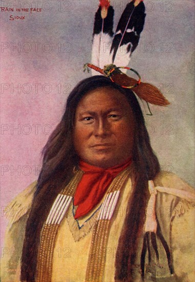 Postcard representing Sioux Indian "Rain in the Face"