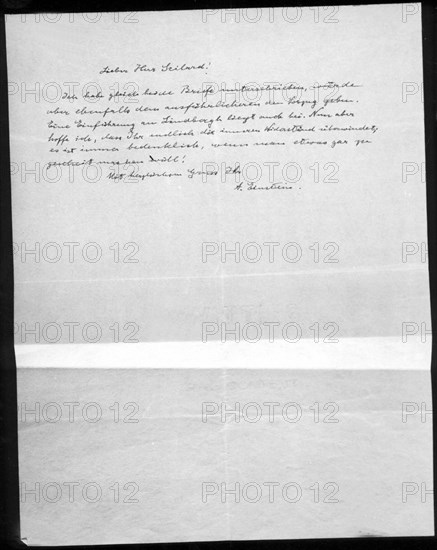 Letter from Einstein to President Roosevelt concerning the atomic bomb