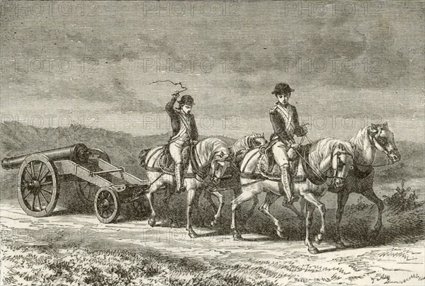 Transport des pièces d'artillerie, XVIIIème siècle