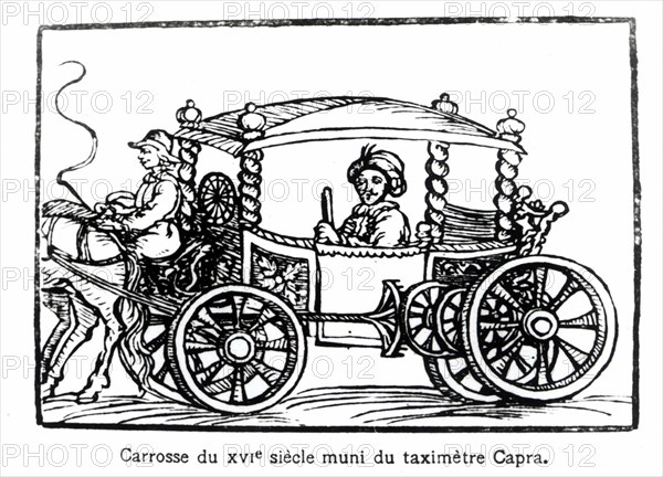 Carrosse du XVIe siècle muni du taximètre Capra