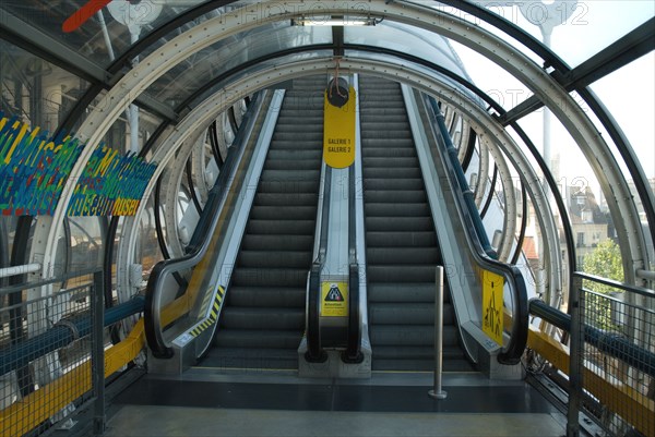 Escalators in the Centre Georges Pompidou in Paris