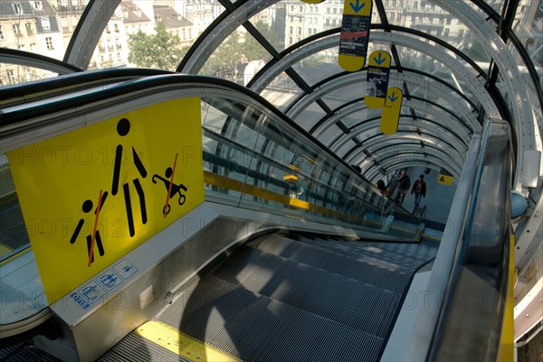 Escalators in the Centre Georges Pompidou in Paris