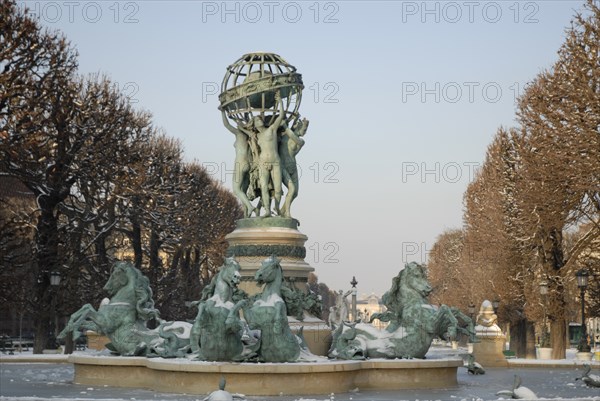 Paris, Jardin de l'Observatoire sous la neige