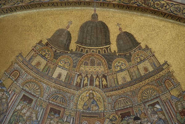 2009, basilique Saint Marc, mosaique de la porte di Sant'Alippio représentant la translation du corps de Saint Marc dans son église vers 1265, Venise