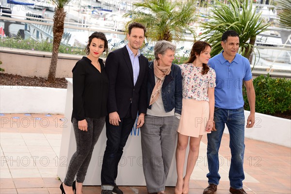 Cast and crew, "Bird people", 2014 Cannes film Festival