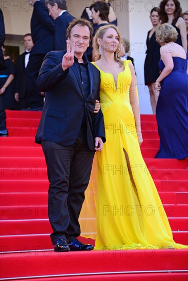 Quentin Tarantino, Uma Thurman, 2014 Cannes film Festival