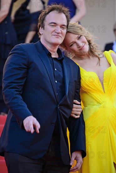 Quentin Tarantino, Uma Thurman, 2014 Cannes film Festival