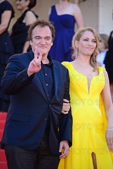 Quentin Tarantino, Uma Thurman, 2014 Cannes film Festival