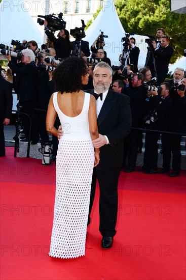 Luc Besson with his wife Virginie Silla, 2016 Cannes Film Festival