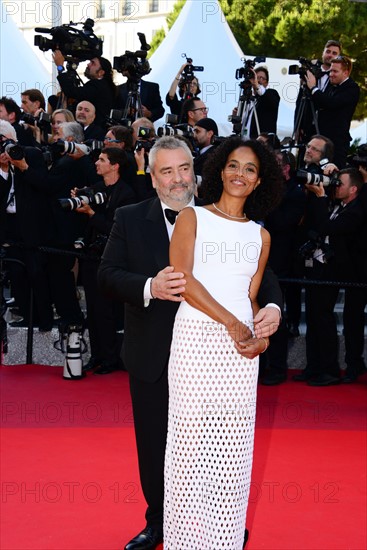 Luc Besson with his wife Virginie Silla, 2016 Cannes Film Festival