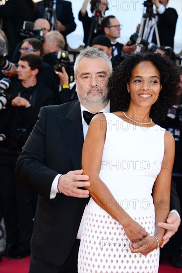 Luc Besson with his wife Virginie Silla, 2016 Cannes Film Festival