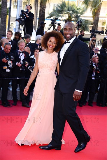 Teddy Riner with his partner Luthna, 2016 Cannes Film Festival