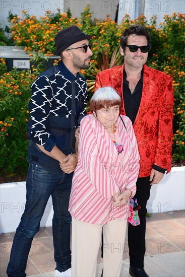 JR, Agnès Varda and Matthieu Chedid, 2017 Cannes Film Festival