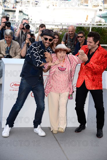 JR, Agnès Varda and Matthieu Chedid, 2017 Cannes Film Festival