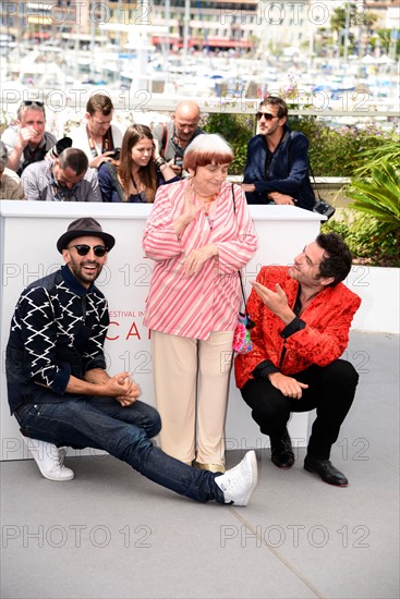 JR, Agnès Varda and Matthieu Chedid, 2017 Cannes Film Festival
