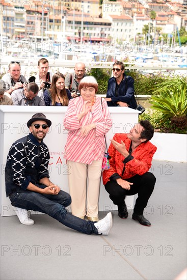 JR, Agnès Varda and Matthieu Chedid, 2017 Cannes Film Festival