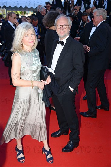 Laurent Joffrin with his wife, 2017 Cannes Film Festival