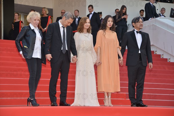 Crew of the film 'La caméra de Claire', 2017 Cannes Film Festival