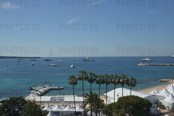 View on the port of Cannes