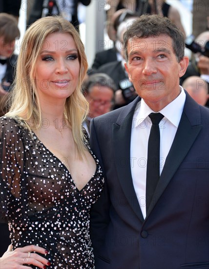 Antonio Banderas with his wife Nicole Kimpel
