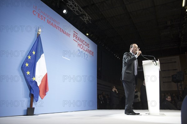 François Hollande meeting au palais des sports de Créteil le 11/02/2012