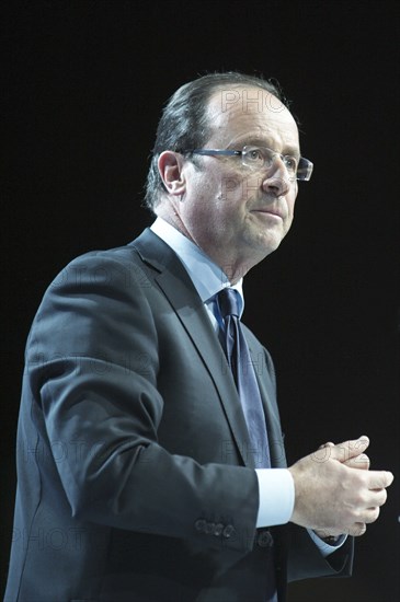 François Hollande meeting au palais des sports de Créteil le 11/02/2012