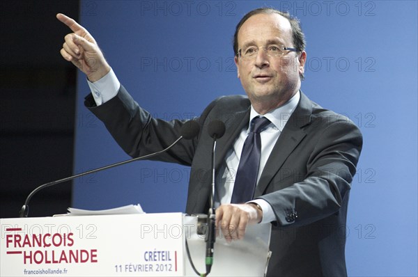 François Hollande meeting au palais des sports de Créteil le 11/02/2012