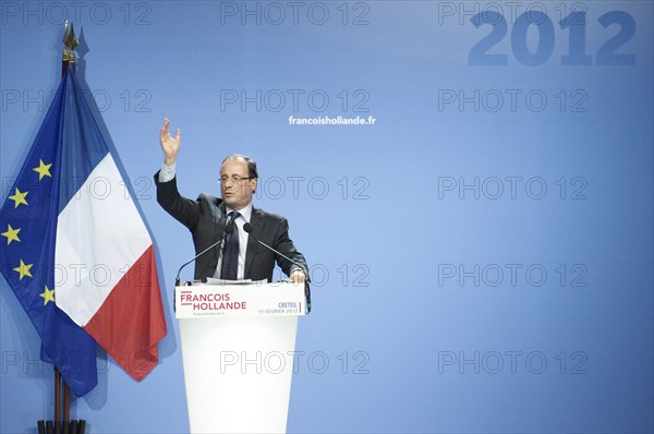 François Hollande meeting au palais des sports de Créteil le 11/02/2012