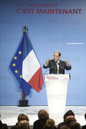 François Hollande meeting au palais des sports de Créteil le 11/02/2012