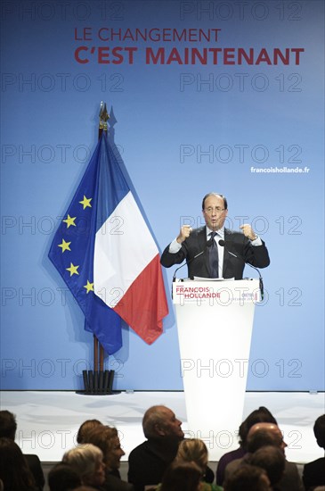 François Hollande meeting au palais des sports de Créteil le 11/02/2012