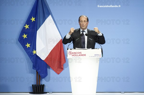 François Hollande meeting au palais des sports de Créteil le 11/02/2012