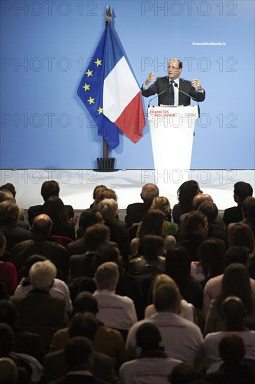 François Hollande meeting au palais des sports de Créteil le 11/02/2012