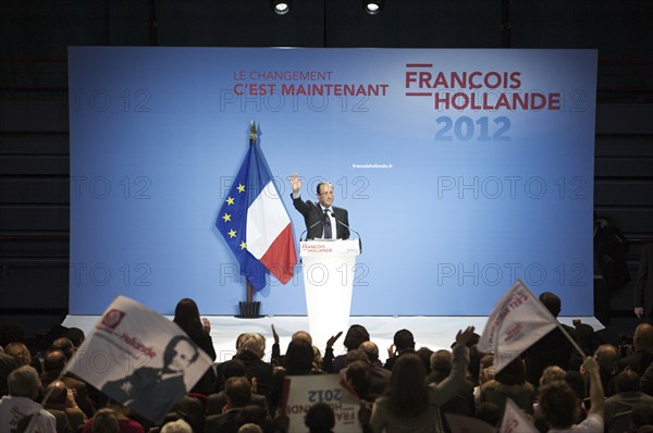 François Hollande meeting au palais des sports de Créteil le 11/02/2012