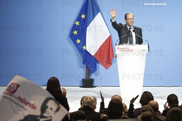 François Hollande meeting au palais des sports de Créteil le 11/02/2012