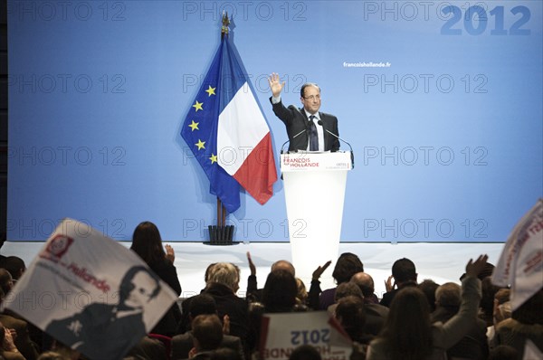 François Hollande meeting au palais des sports de Créteil le 11/02/2012