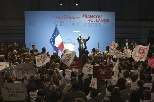 François Hollande meeting au palais des sports de Créteil le 11/02/2012