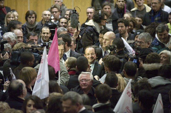 François Hollande meeting au palais des sports de Créteil le 11/02/2012