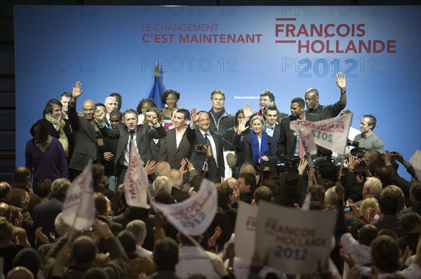 François Hollande meeting au palais des sports de Créteil le 11/02/2012