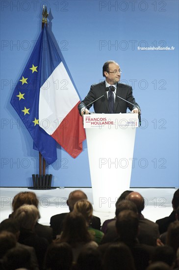 François Hollande meeting au palais des sports de Créteil le 11/02/2012