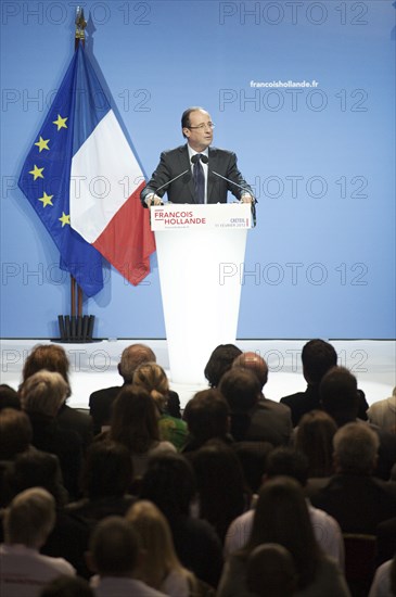 François Hollande meeting au palais des sports de Créteil le 11/02/2012