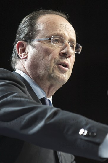 François Hollande meeting au palais des sports de Créteil le 11/02/2012