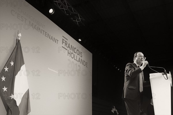 François Hollande meeting au palais des sports de Créteil le 11/02/2012