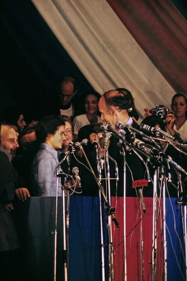 Meeting de campagne du candidat Valéry Giscard d'Estaing, 1974