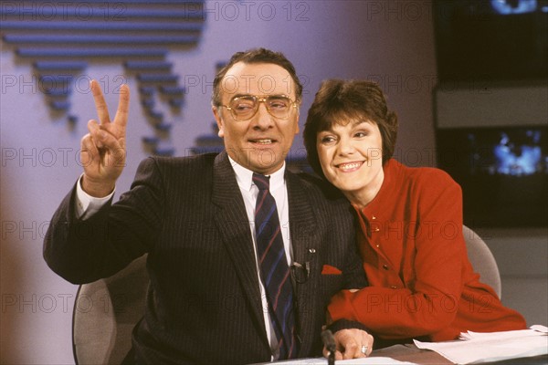 Yves Mourousi and Marie-Laure Augry, 1988