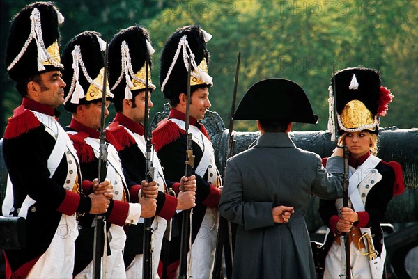 France Gall dressed up as Hussar of the Guard, Paris