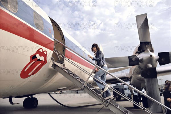 Mick Jagger getting on his private airplane, United States