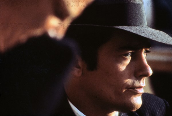 Alain Delon during the shoot of Borsalino