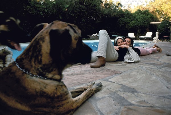 Alain et Nathalie Delon à Los Angeles